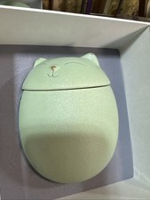 CAT CREMATION URN. NEW Ashes/keepsake Green Ceramic 