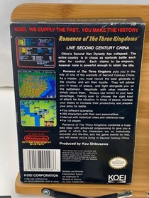 1989 Nintendo NES Game - Romance of the Three Kingdoms Box Sleeve Manual Insert