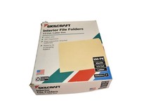 SKILCRAFT Interior File Folders Letter Size Manila 1/3 Cut 100 PK USA Recycled