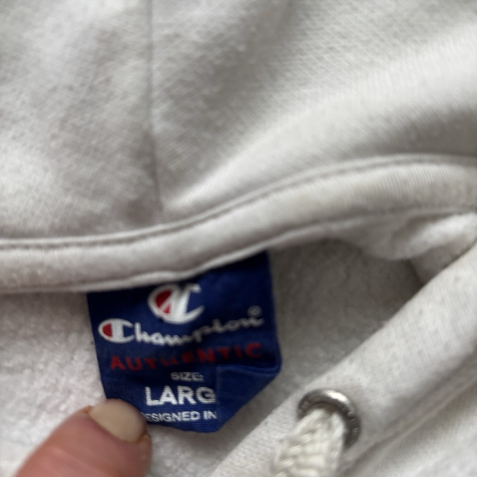 Mens Vintage 90s Champion Sweatshirt Hooded White Graphic Retro Indie Small 36" image 3