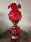 Fenton RED ROSE GWTW Lamp ~ STUNNING!!!