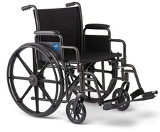 Medline Guardian K1 Folding Wheelchair Swing Arms, Swing Footrest, 20" Back