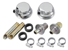Crankcase Evacuation System Race Evac Kit PCV Chrome Chevy Ford Mpopar SBC BBC