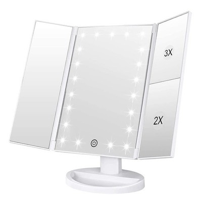 Makeup Mirror with 21 LED Lights Two Power Supply Modes Adjustable Touch Screen