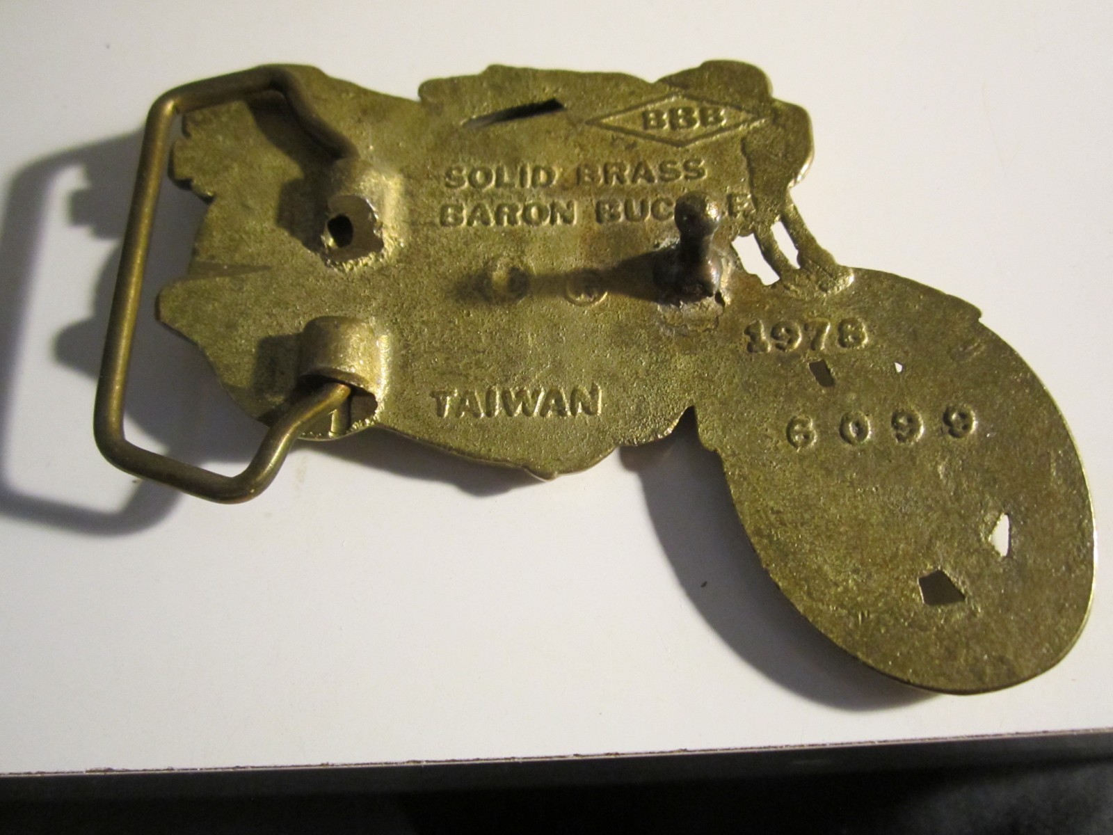1978 MOTORCYCLE BELT BUCKLE SOLID BRASS HEAVY - G… - image 4