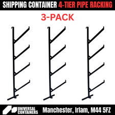 4 Tier Shipping Container Pipe Storage Rack – Easy Fit, Wall Mounted System