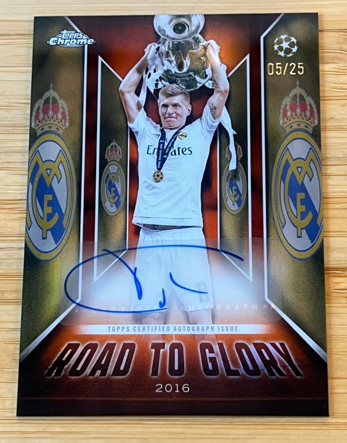 2025-26 Topps Chrome UCC Toni Kroos Road to Glory Orange Auto /25