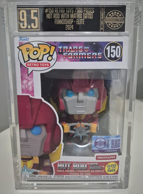  PGS MINT Funko Pop! Transformers Hot Rod with Matrix (Glow) #150  PGS 9.5!