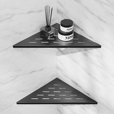 Corner Shower Shelves 2 Pack, 10" Black Corner Shelf for Bathroom, 304 Stainl...