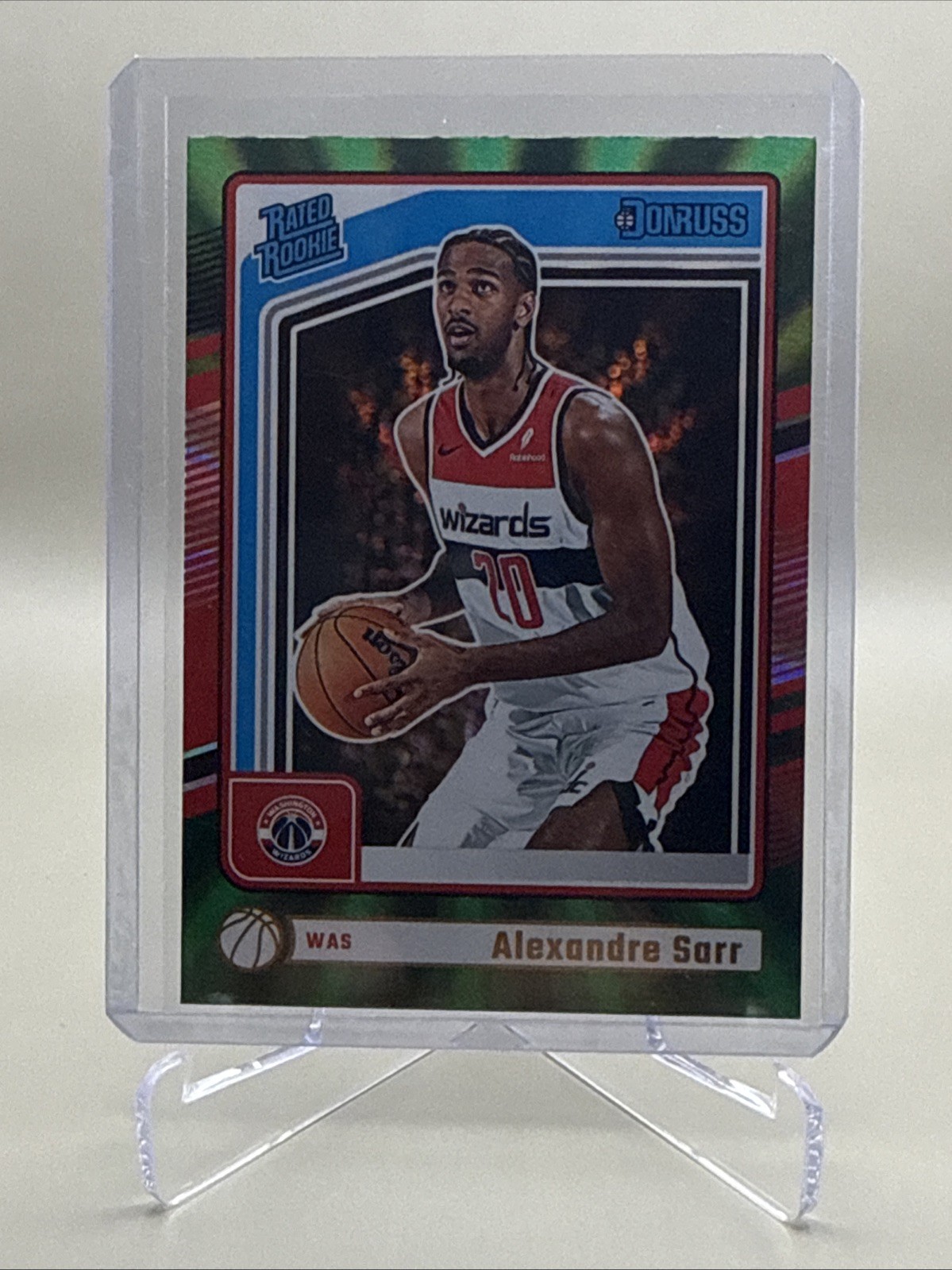 2024-25 Donruss #215 Alexandre Sarr Holo Green Laser RC Wizards