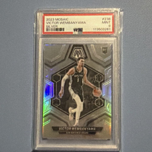 Panini Mosaic 2023 Victor Wembanyama Silver RC #238 PSA 9 Basketball Spurs