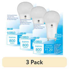 3 pack GE LED Light Bulbs, 60 Watt, Soft White, A19 Bulb, Medium Base, 13yr