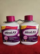 MiraLAX Laxative Powder 34 Daily Doses X2 - 20.4 Oz Each - Exp 10/2026 twin pack