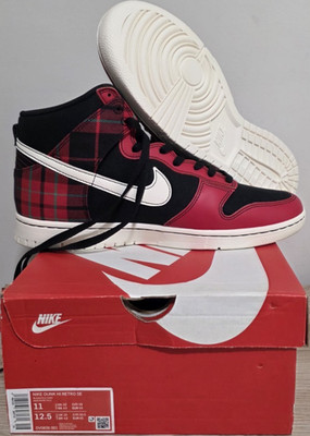 Size 11 - Nike Dunk SE High Tartan Plaid