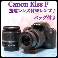 Canon EOS Kiss F DSLR Camera Eyepiece Telephoto Lens 80-200mm From Japan