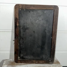 Antique 1850s Slate Chalkboard Wood Frame Country Schoolhouse Double Sided