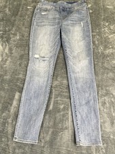 Chico's Womens Light Wash Distressed Skinny Jeggings Stretch 8R