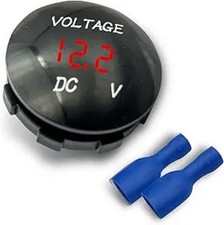 12V 24V Battery Voltmeter, LED Digital Display Voltmeter Gauge, Wat Color: Red