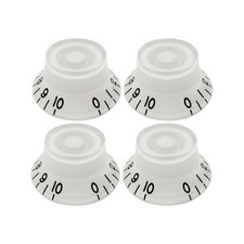 FLEOR 4PCS White Guitar Knobs Volume Tone Control with Hot Top Shape for LP SG