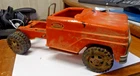 Vintage Tonka Orange Dump Truck, 1960s missing dump body & Cab