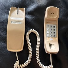 AT T TRIMLINE Push Button Corded Desk Phone Telephone tan beige