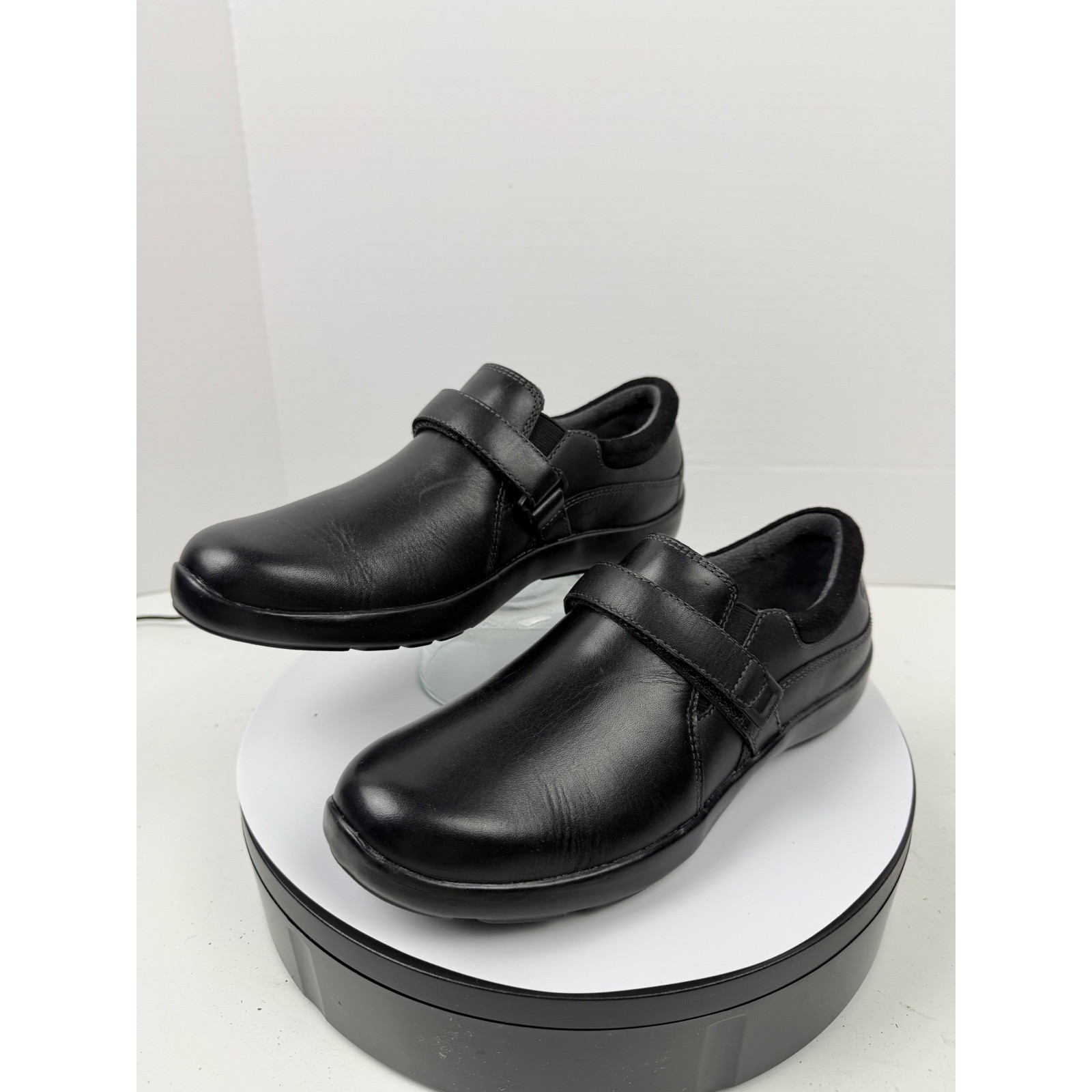 Zapatos Anodyne para Plantillas Personalizadas Cuero Negro Cómodo Correa Ajustable Mujer 7M