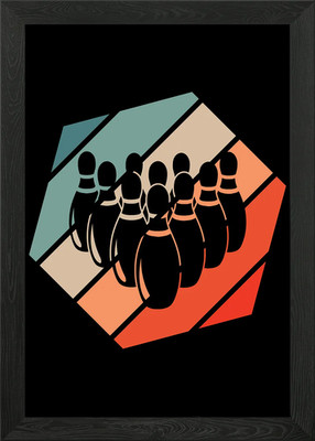 Bowling Retro Vintage gerahmtes Wandbild Poster Leinwanddruck Bild