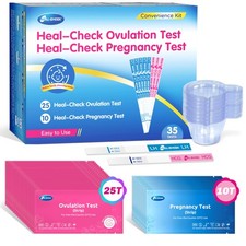 25 Ovulation Test Strips and 10 Pregnancy Tests with 35 Urine Cups, Fertility...