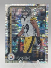 2025 Topps Chrome SEBASTIAN CASTRO RC Football Pulsar Refractor #370 Steelers