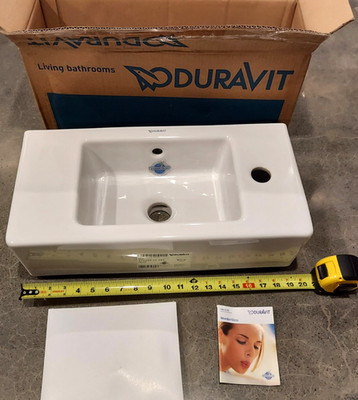 Duravit 070350 Vero Wall-Mount Sink Shallow Rectangle White 19-5/8 x 9-7/8'' NEW