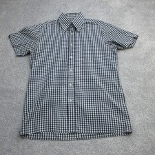 Brutus Shirt Mens Medium Navy White Check Trimfit Casuals Mod Ska Terrace 7105