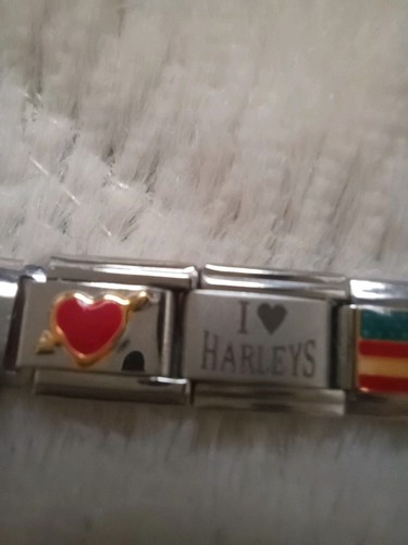 Bracciale Fascino Italiano Charm Danneggiato Solo Per Charms Harley Bandiera Patriottica - Foto 3 di 7