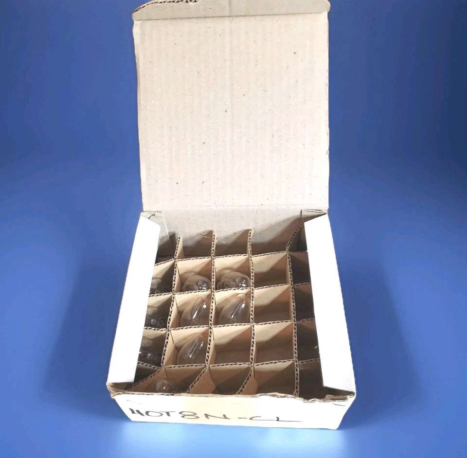 10 Vtg Bulbrite 7W 120V Clear Bulb Box o Bulbs OEM pn# 709107 Candle Night Light - Image 2 of 3