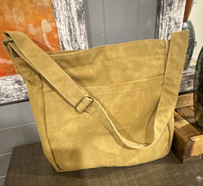 Tan Large Solid Shoulder Bag Tote w/ Adjustable Strap, Inner Pockets, Travel
