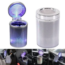 Car LED Light Up Ashtray Smokeless Ash Cigarette Cylinder Holder Cup Colorful US
