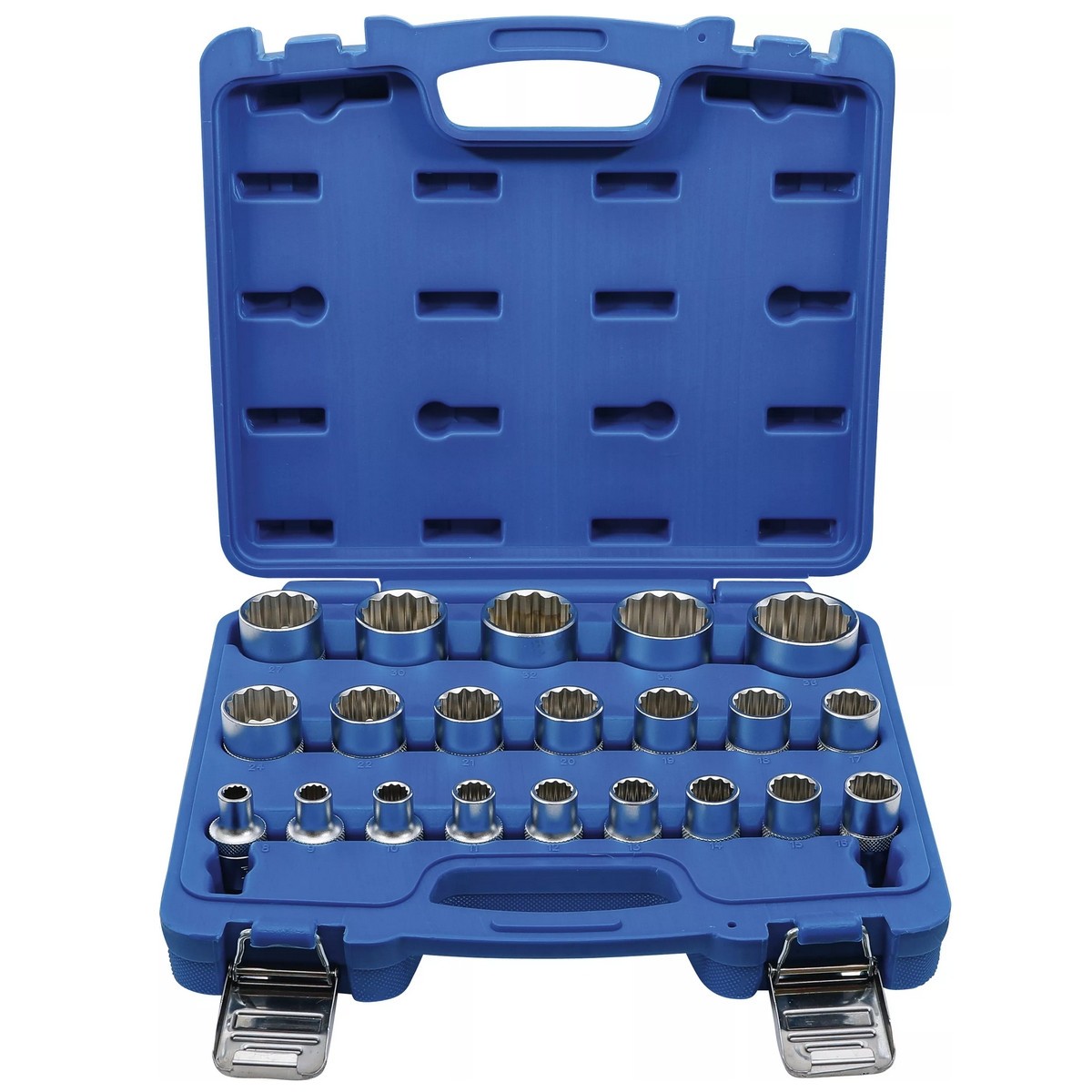 Coffret de douilles BGS chrome vanadium, l'excellence du profil 12 pans carré 1/2