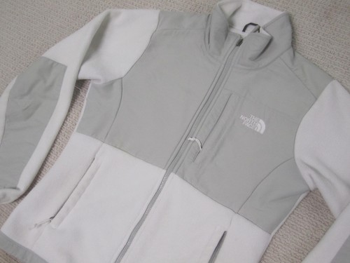North Face Jacket Womens Small Gray White Polartec Fleece Full Zip Outdoors - Picture 2 of 13