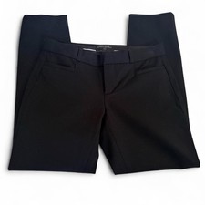 Banana Republic Sloan Dress Pants Womens Black Mid Rise Zip Fly Size 2