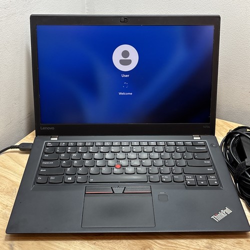 Lenovo Thinkpad T470s Core i7-7600U 2.80Ghz 16GB 256GB SSD WCam W11 Pro & Cord