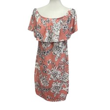 Love J Womens Plus Size 3X Floral Off Shoulder Polyester Blend Midi Dress