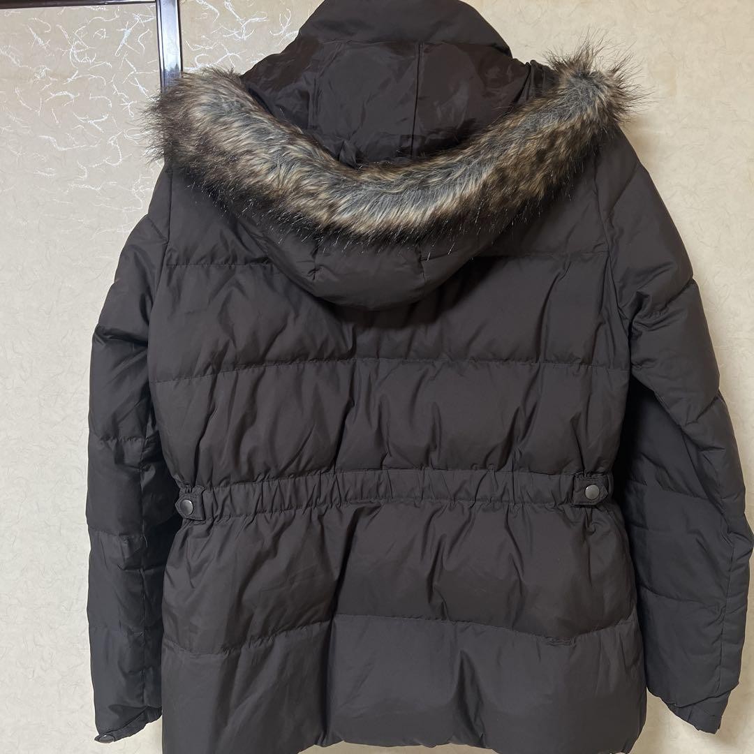 Uniqlo Down Jacket XL Dark Brown Fur Hood Warm Lightweight