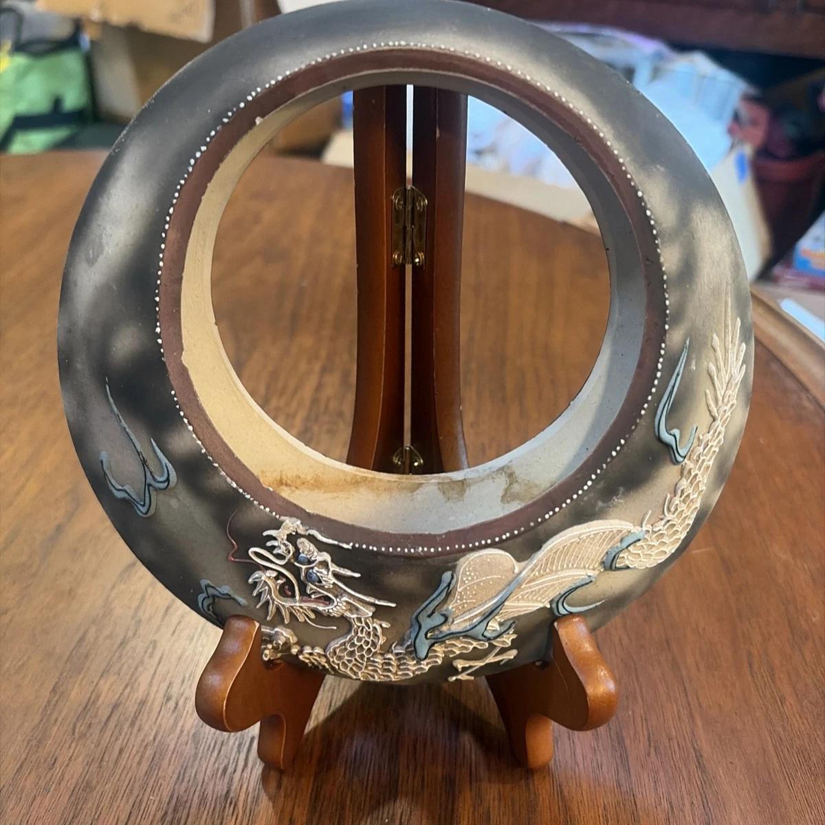 蓝色陶瓷日本古董花瓶| eBay