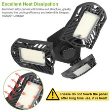 LED Garage Light E26 E27 80W 7000LM 6500K Garage Ceiling Light Deformable Worksh