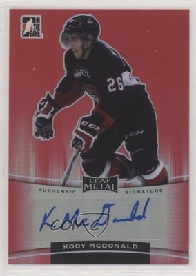 2014-15 ITG Leaf Metal Red Prismatic 3/5 Kody McDonald #BA-KM1 Auto 8tn