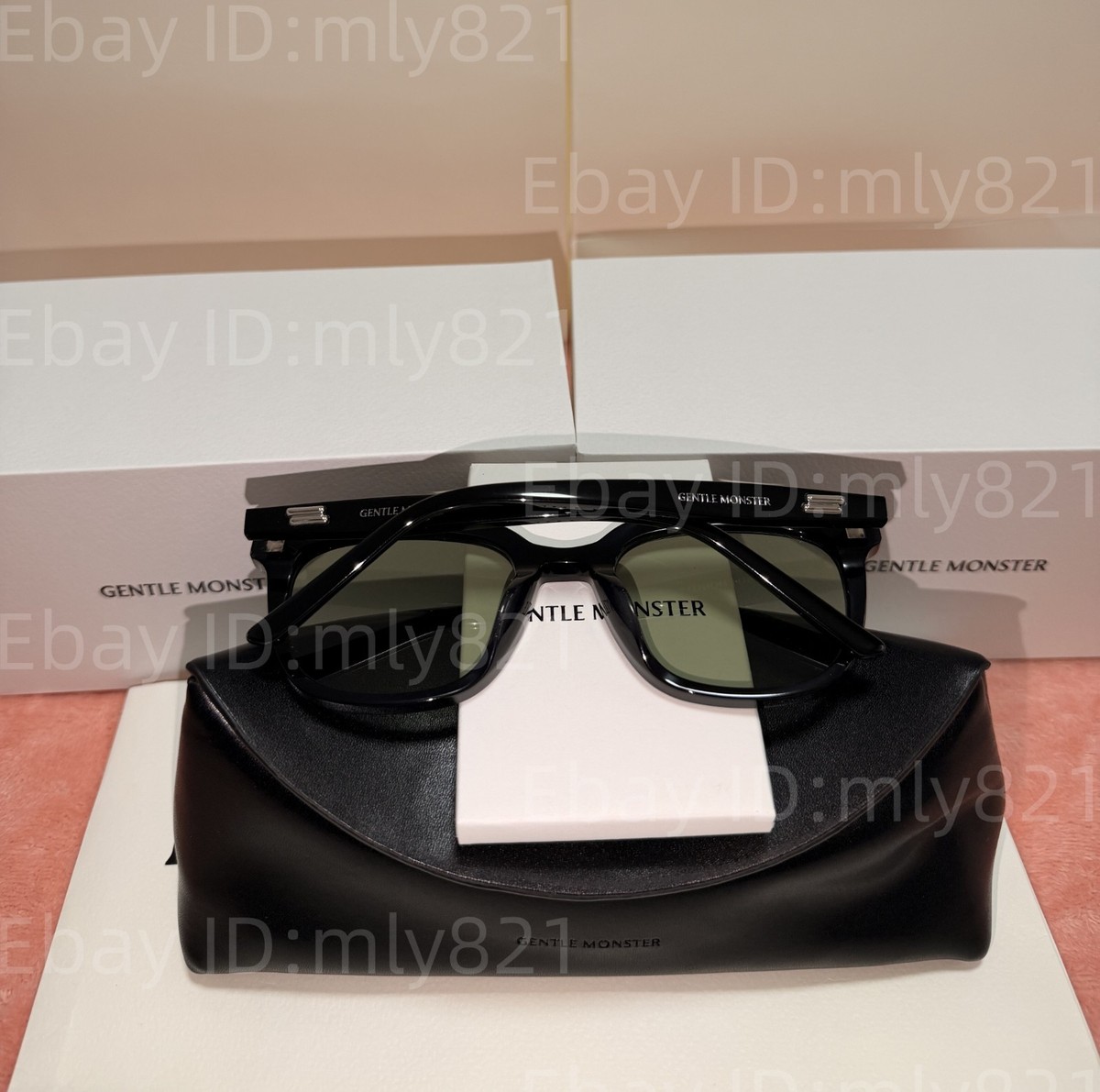 GentleMonster Days Day 01(K) Sunglasses Black Frame Green Lenses