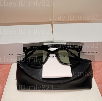 GentleMonster Days Day 01(K) Sunglasses Black Frame Green Lenses