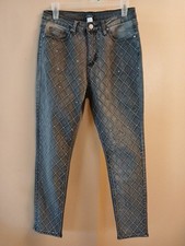 Venus Women's Gray Cotton Polyester Spandex Jeans Sz 12 Decorated