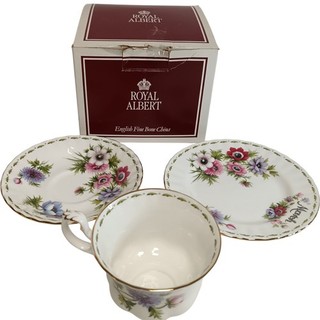 Royal Albert Flower of the Month March Anemone Cup Saucer Plate Preloved