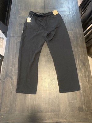Reebok Men's Black Sweatpants Size L Drawstring Elastic Waist Cotton Blend