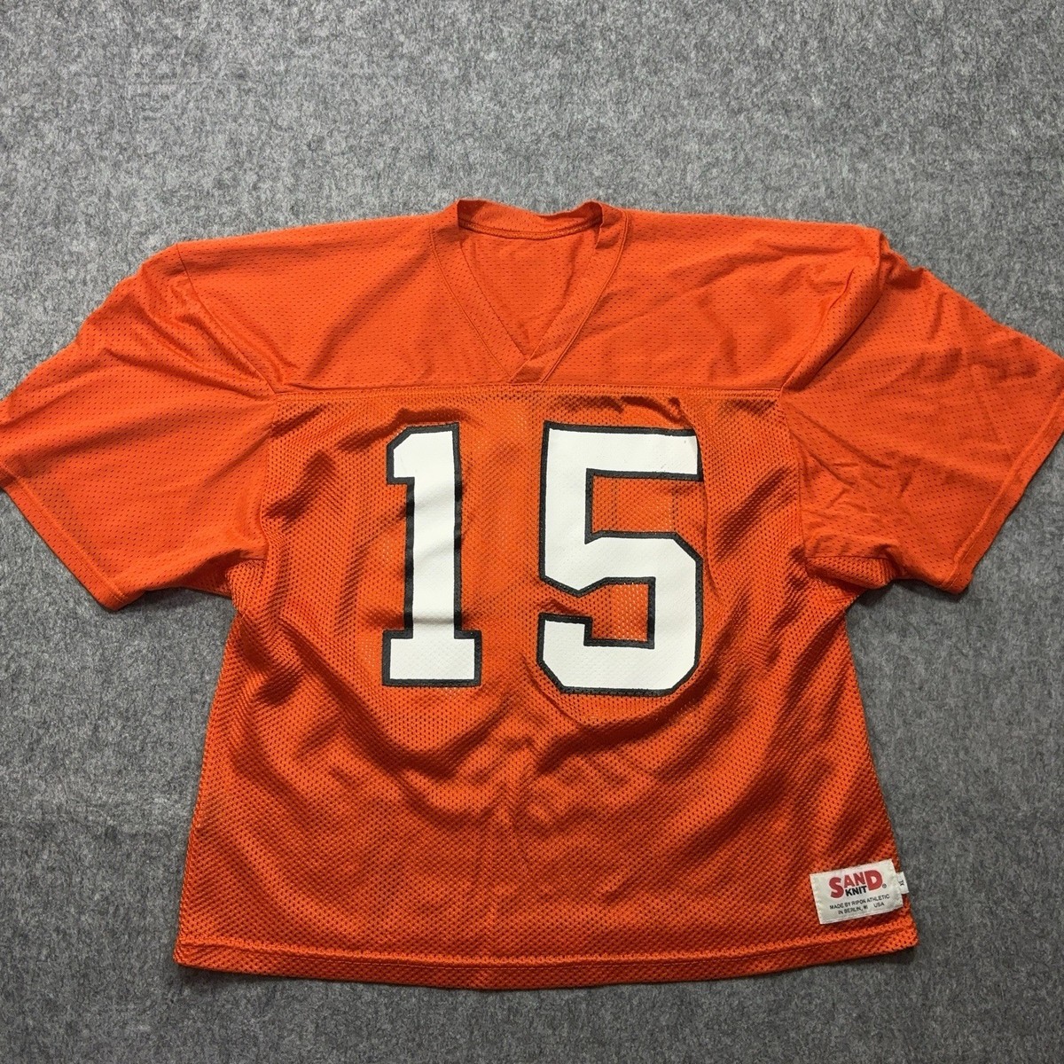 Vintage Sand Knit Football Jersey Adult XL Orange By Ripon
